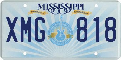 MS license plate XMG818