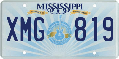 MS license plate XMG819