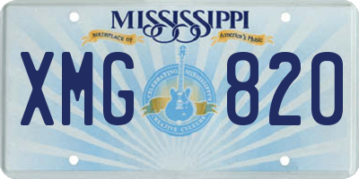 MS license plate XMG820
