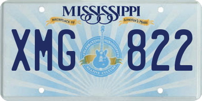 MS license plate XMG822