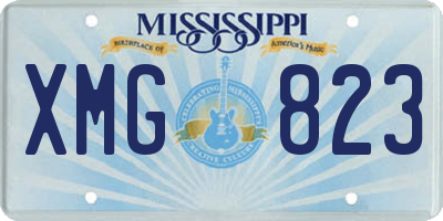 MS license plate XMG823