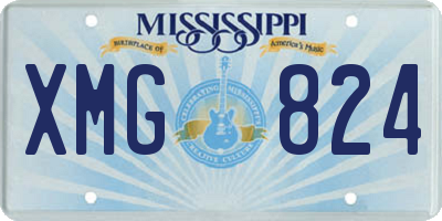 MS license plate XMG824