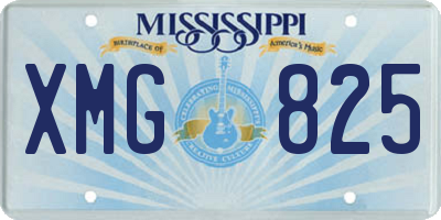 MS license plate XMG825