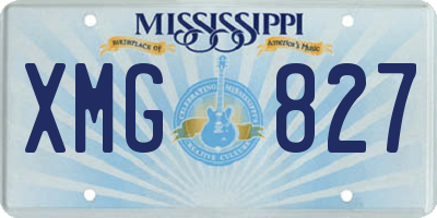 MS license plate XMG827