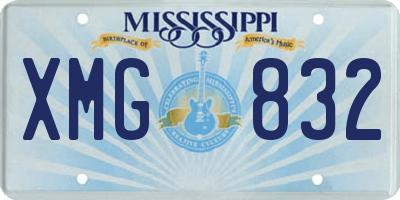 MS license plate XMG832