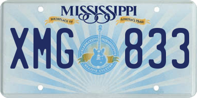 MS license plate XMG833