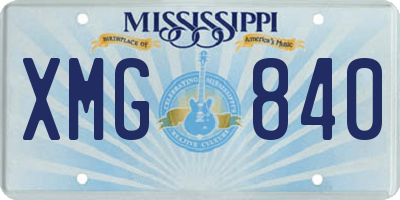 MS license plate XMG840