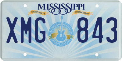 MS license plate XMG843