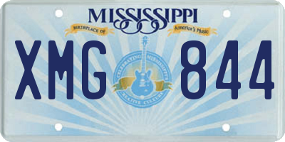 MS license plate XMG844