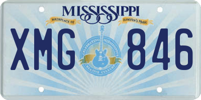 MS license plate XMG846