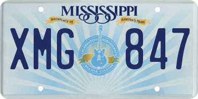 MS license plate XMG847