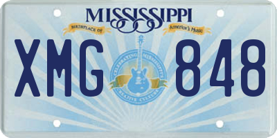 MS license plate XMG848