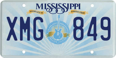 MS license plate XMG849