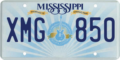MS license plate XMG850