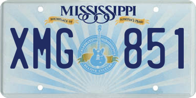 MS license plate XMG851