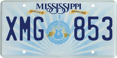 MS license plate XMG853