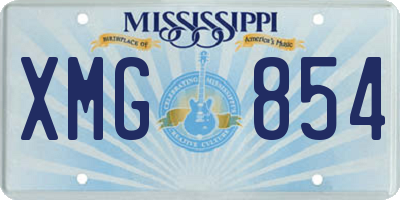 MS license plate XMG854