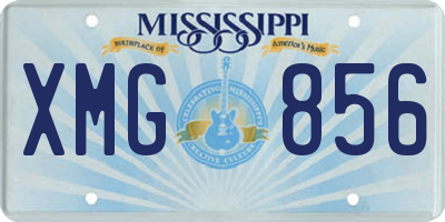 MS license plate XMG856