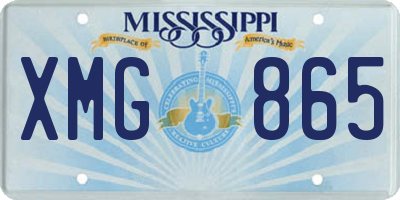 MS license plate XMG865