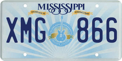 MS license plate XMG866