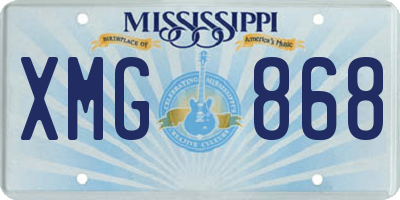 MS license plate XMG868