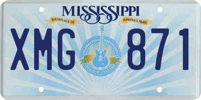 MS license plate XMG871