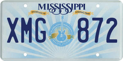 MS license plate XMG872