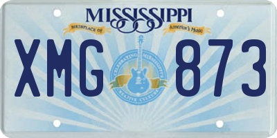 MS license plate XMG873
