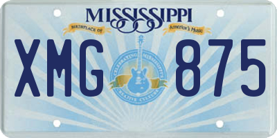 MS license plate XMG875