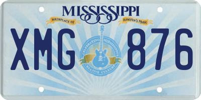 MS license plate XMG876