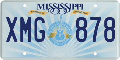 MS license plate XMG878