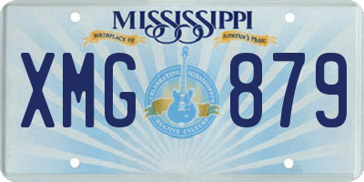 MS license plate XMG879