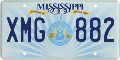 MS license plate XMG882