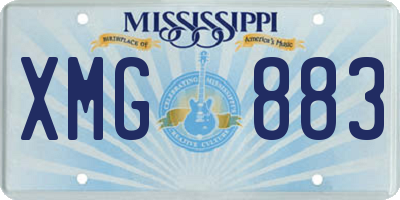 MS license plate XMG883