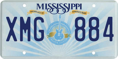 MS license plate XMG884