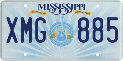 MS license plate XMG885