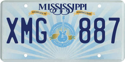 MS license plate XMG887