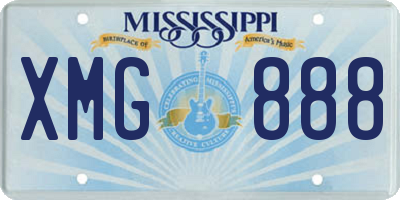 MS license plate XMG888