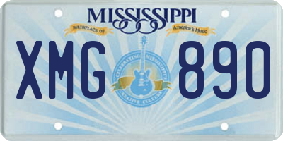 MS license plate XMG890