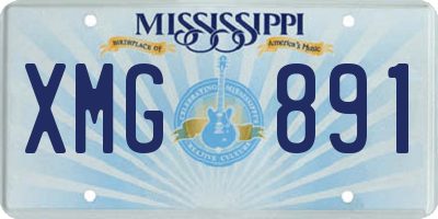 MS license plate XMG891