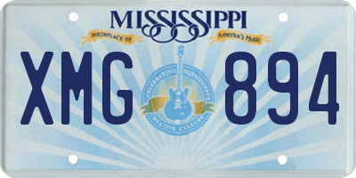 MS license plate XMG894