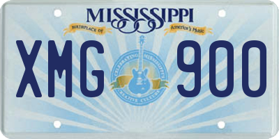 MS license plate XMG900