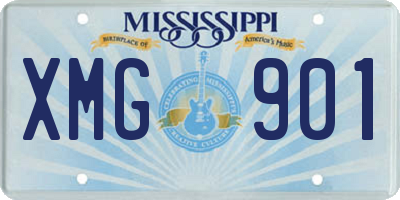 MS license plate XMG901