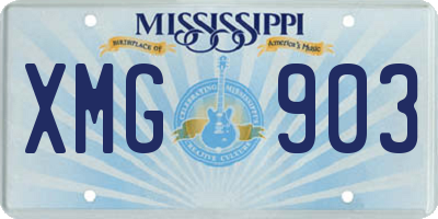 MS license plate XMG903