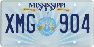 MS license plate XMG904