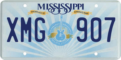 MS license plate XMG907
