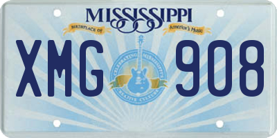 MS license plate XMG908