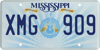 MS license plate XMG909