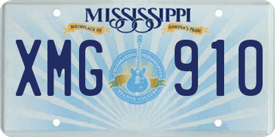 MS license plate XMG910