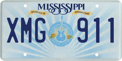 MS license plate XMG911